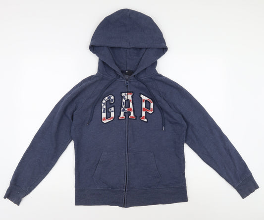 Gap Men's Blue Hoodie Full Zip Size M with Logo