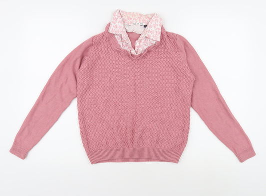 Edinburgh Woollen Mill Women's Pink Jumper, Size 10, Crew Neck