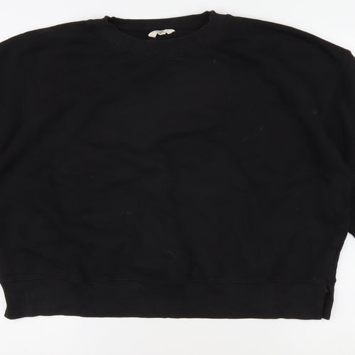 Hush Women's Black Cotton Pullover Sweatshirt - Medium