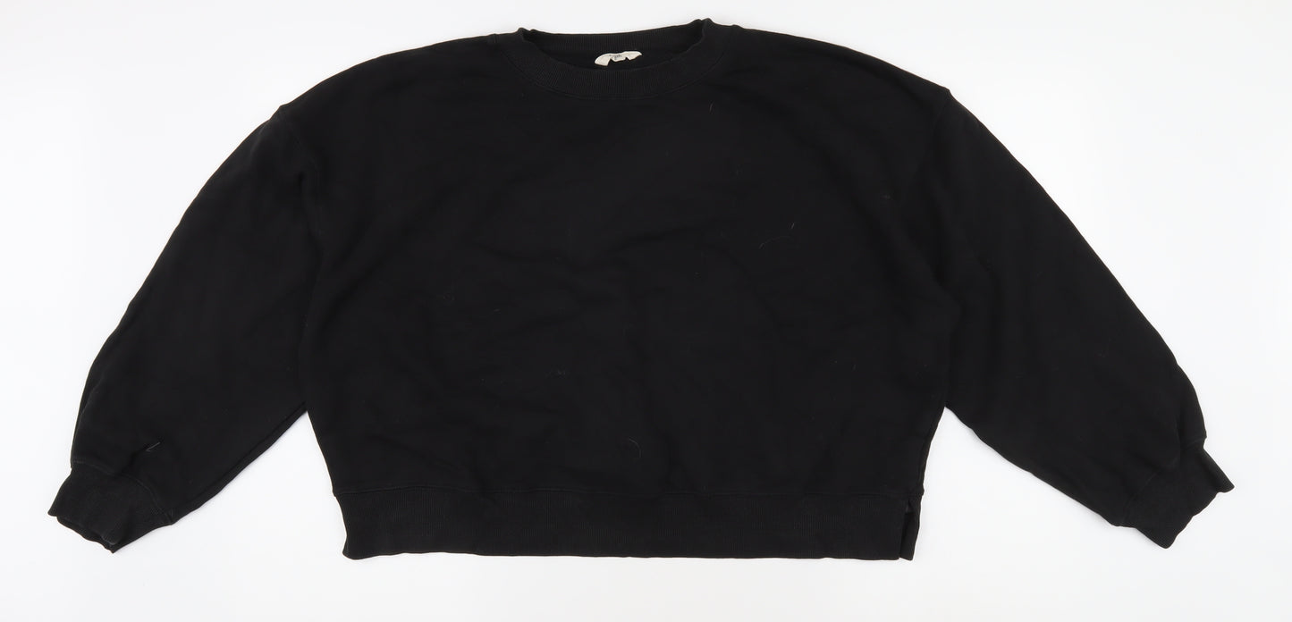Hush Women's Black Cotton Pullover Sweatshirt - Medium