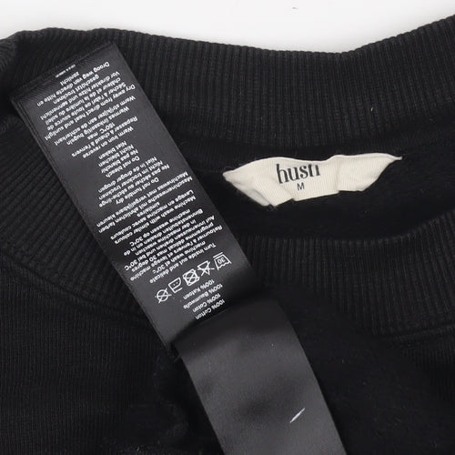 Hush Women's Black Cotton Pullover Sweatshirt - Medium