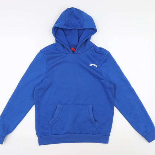 Slazenger Boys Blue Pullover Hoodie 11-12, Lightweight, Casual