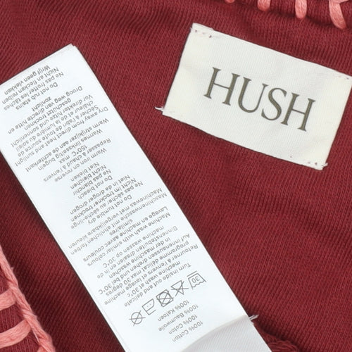 Hush Women's Red V-Neck Long Sleeve T-Shirt XS