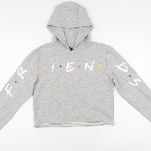Friends Grey Unisex Kids Hoodie 14 Years - Logo Graphic Print