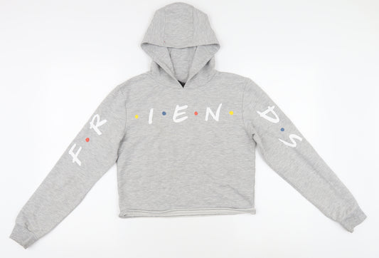 Friends Grey Unisex Kids Hoodie 14 Years - Logo Graphic Print