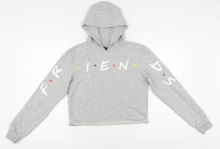 Friends Grey Unisex Kids Hoodie 14 Years - Logo Graphic Print