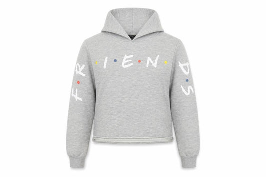 Friends Grey Unisex Kids Hoodie 14 Years - Logo Graphic Print