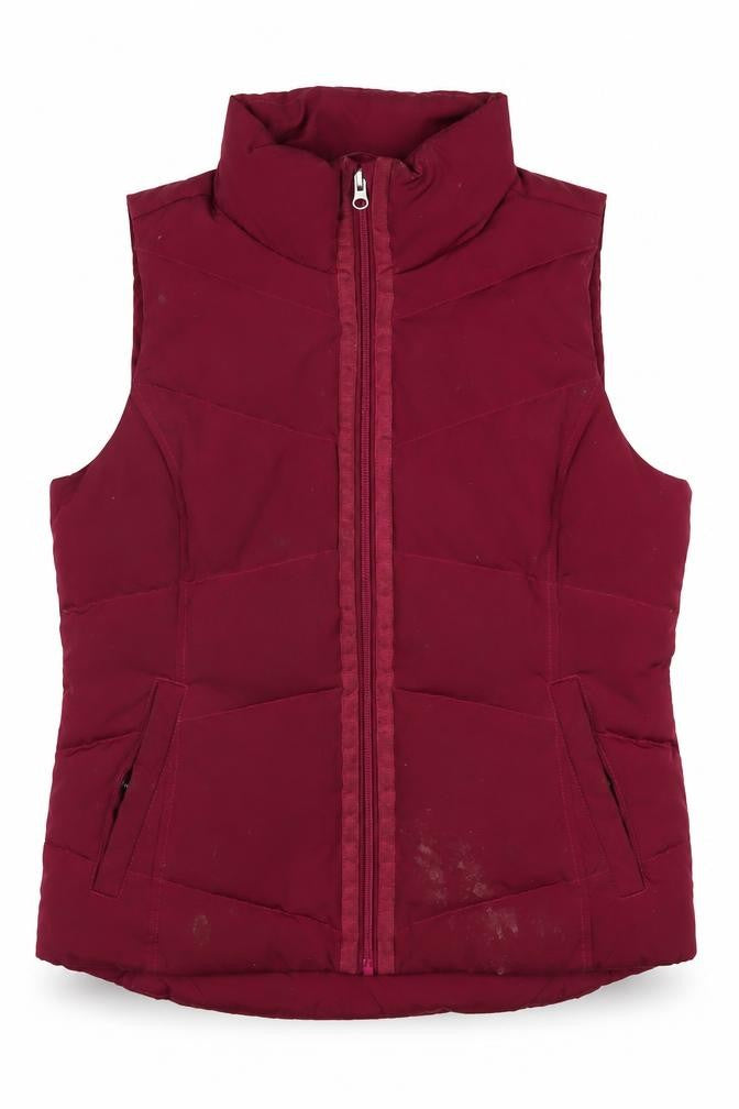 Front view of Lands' End Women's Red Puffer Waistcoat Medium
