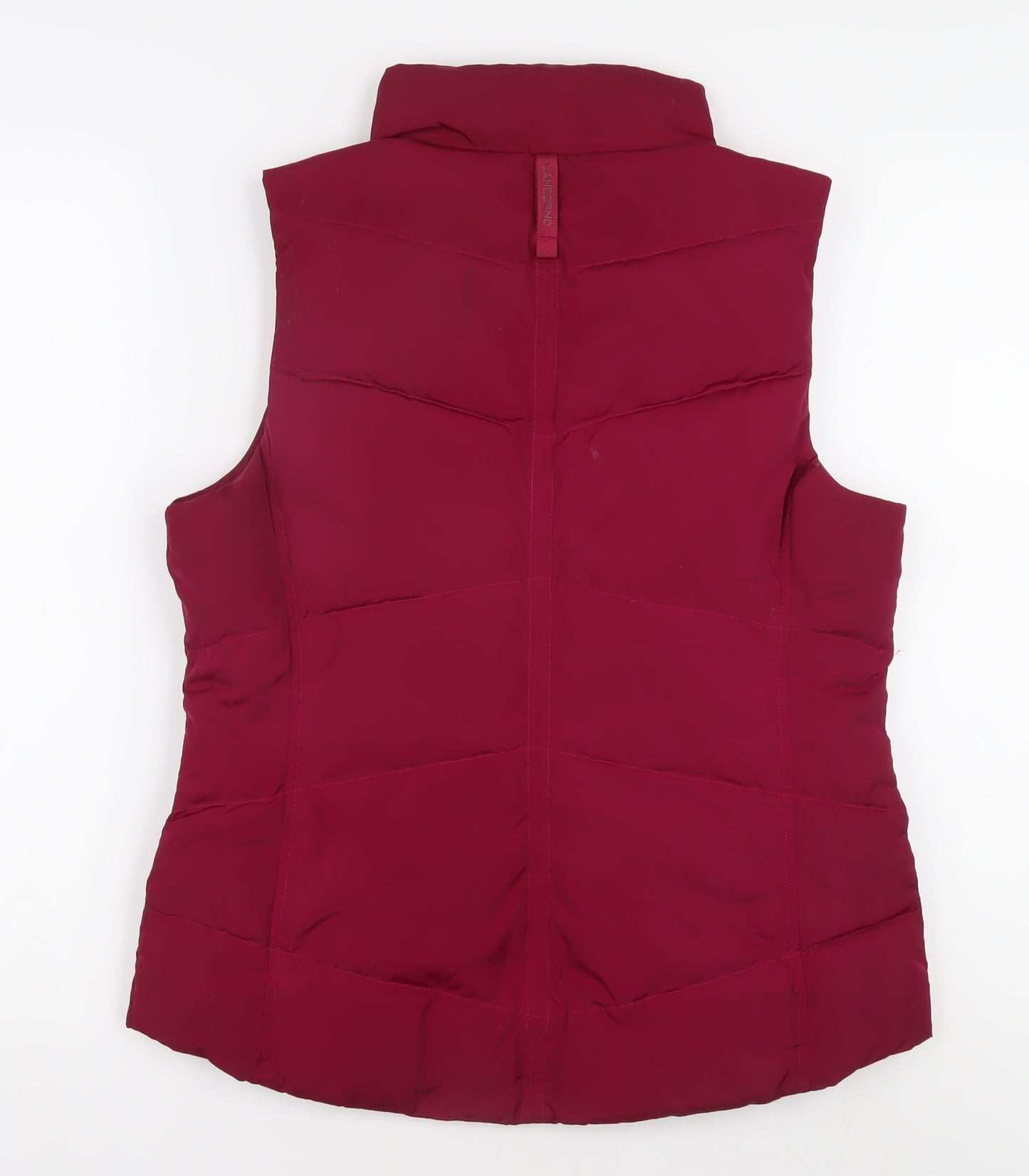 Lands' End Women's Red Puffer Waistcoat Medium