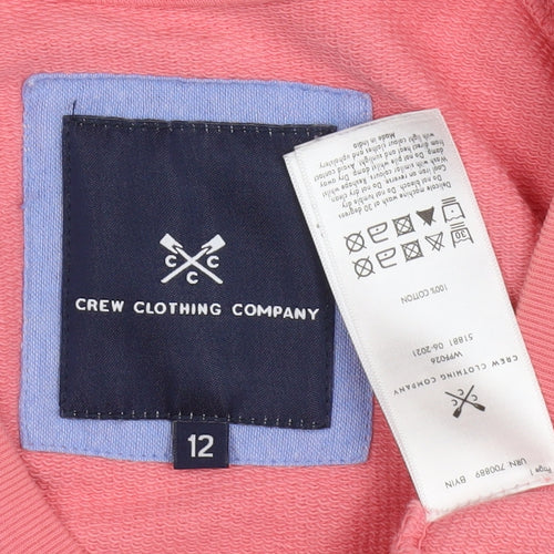 Crew Clothing Women's Pink Jersey Crew Neck Top