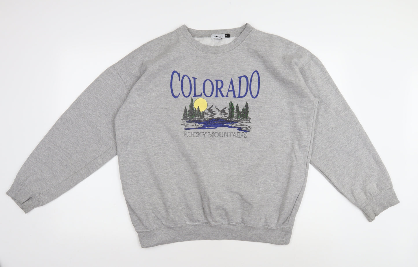 SPOTTED Men's Grey Graphic Pullover Sweatshirt M