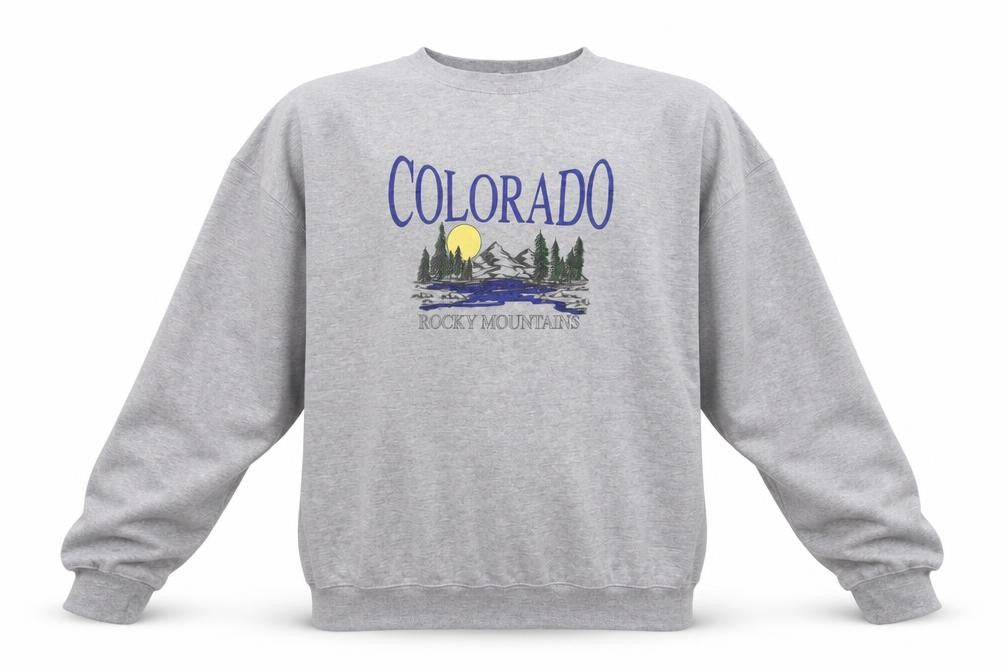 Front view of SPOTTED Men's Grey Graphic Pullover Sweatshirt M