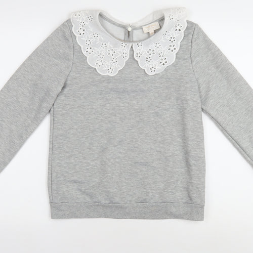 Feather & Bone London Grey Collared Pullover XS Women