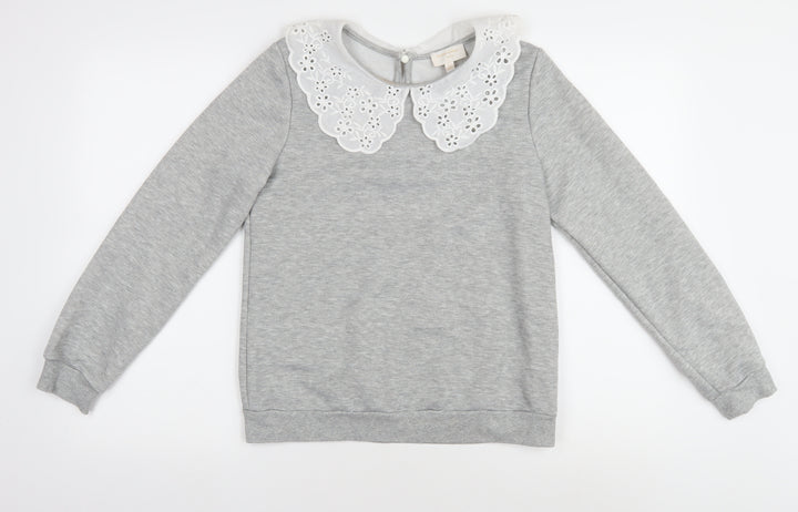 Feather & Bone London Grey Collared Pullover XS Women
