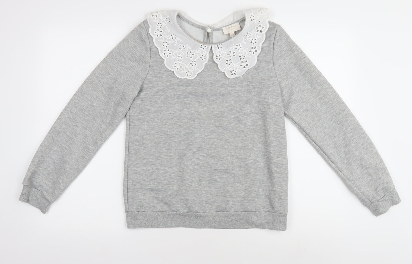 Feather & Bone London Grey Collared Pullover XS Women