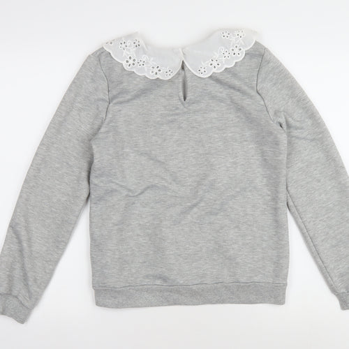 Feather & Bone London Grey Collared Pullover XS Women