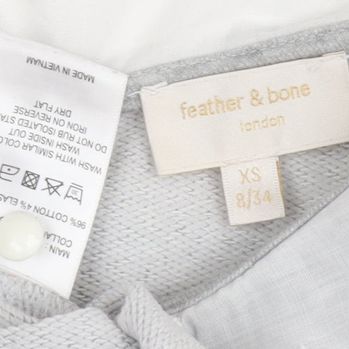 Feather & Bone London Grey Collared Pullover XS Women