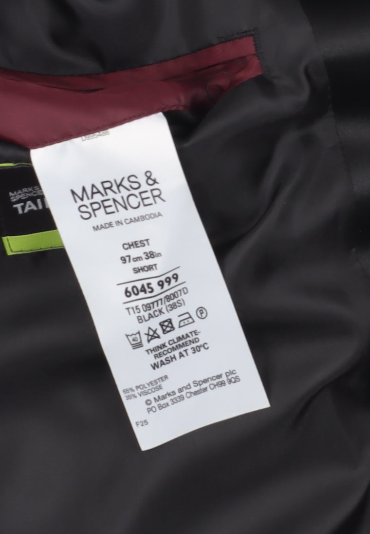 Marks and Spencer Men's Black Tuxedo Suit Jacket 38S