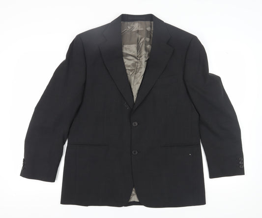 Marks & Spencer Men's Black Wool Suit Jacket, 40S