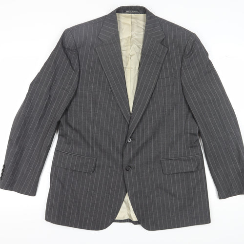 Austin Reed Men's Grey Striped Wool Blazer Size 42R