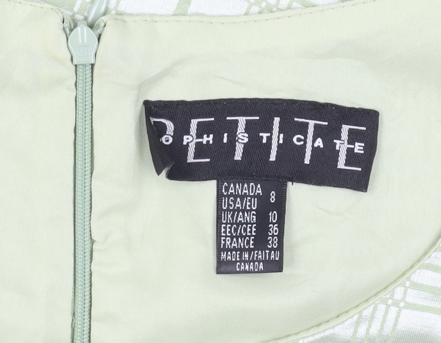 SOPHISTICATE Women's Green Sheath Dress Size 10