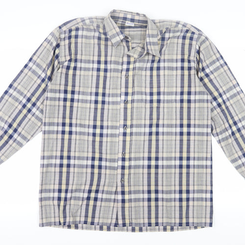 Damart Unisex Multicoloured Plaid Button-Up Shirt - Size 14