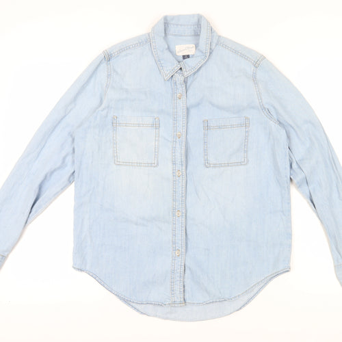 Universal Thread Women's Blue M Cotton Button-Up Shirt
