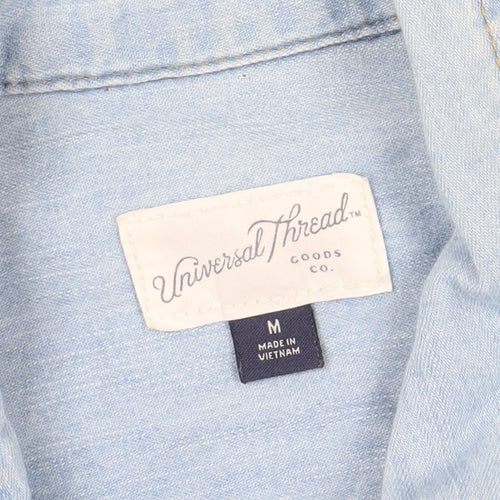 Universal Thread Women's Blue M Cotton Button-Up Shirt