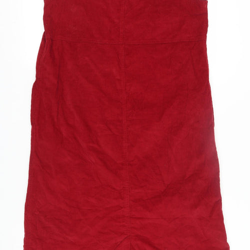 Southern Lady Women's Red Corduroy Pinafore Dress M