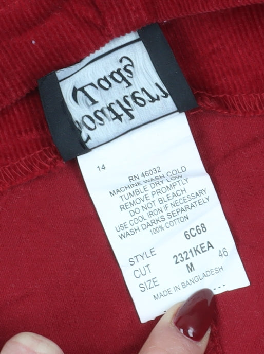 Southern Lady Women's Red Corduroy Pinafore Dress M