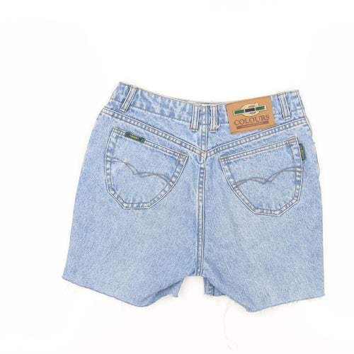 Colours Women's Blue Cut-Off Denim Shorts - Size S
