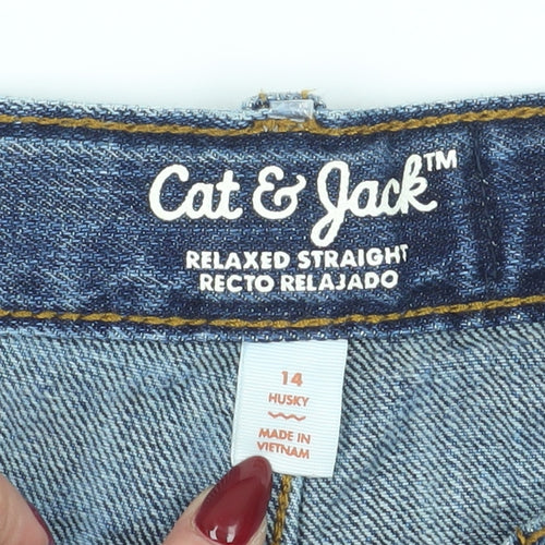 Cat & Jack Teen Blue Denim Cut-Off Shorts Size 14 Husky