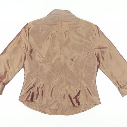 Gilani Women's Brown Button-Up Blouse Size 10