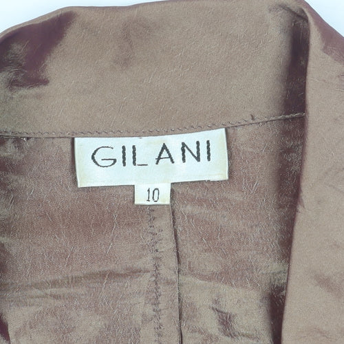 Gilani Women's Brown Button-Up Blouse Size 10