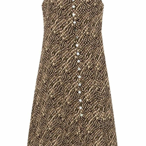 Dressbarn Women's Brown Polka Dot A-Line Midi Dress