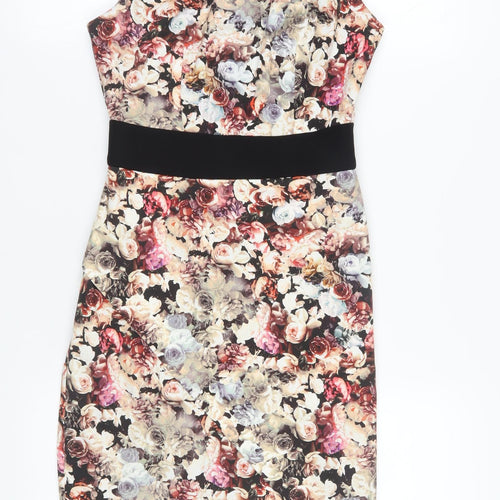 Coast Women Multicolour Floral Bodycon Dress Size 8