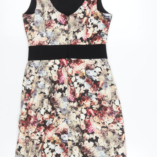 Coast Women Multicolour Floral Bodycon Dress Size 8