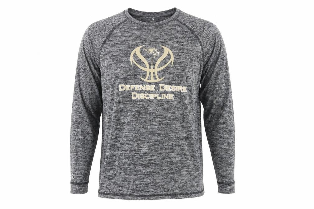 Front view of Holloway Men's Grey Long Sleeve T-Shirt M