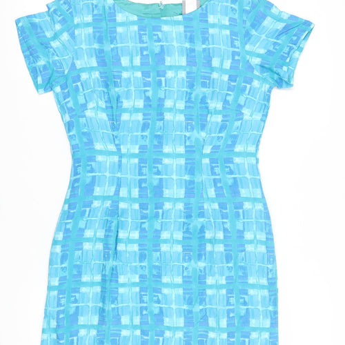 Rabbit Designs Women's Blue Geometric Sheath Dress - Size 16