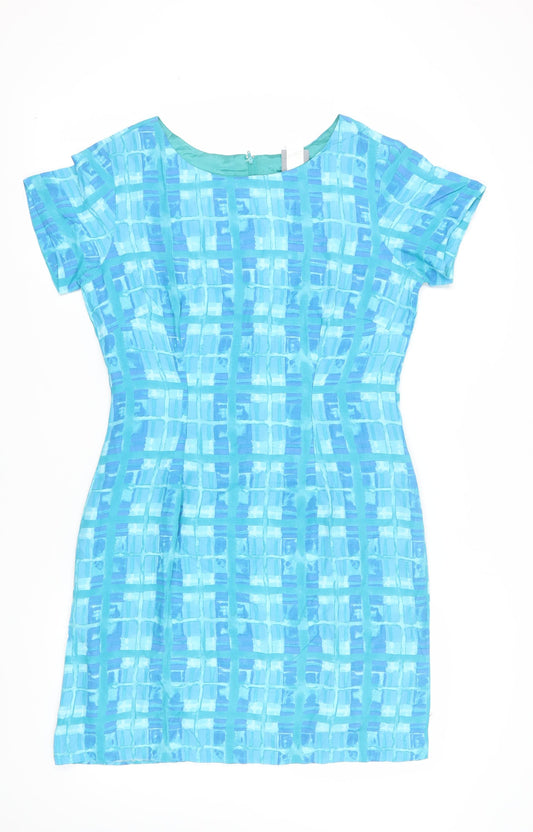 Rabbit Designs Women's Blue Geometric Sheath Dress - Size 16