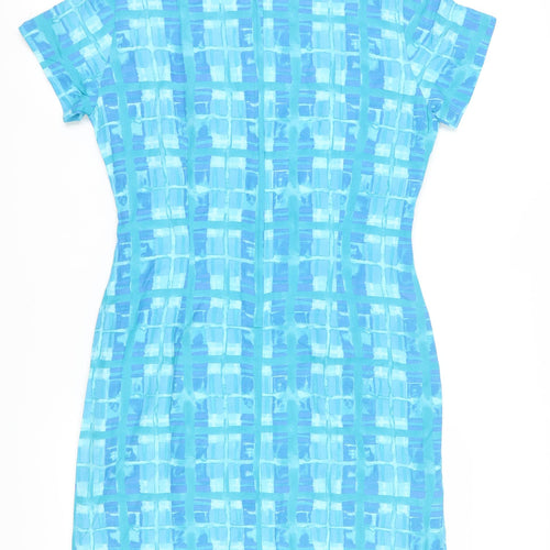 Rabbit Designs Women's Blue Geometric Sheath Dress - Size 16