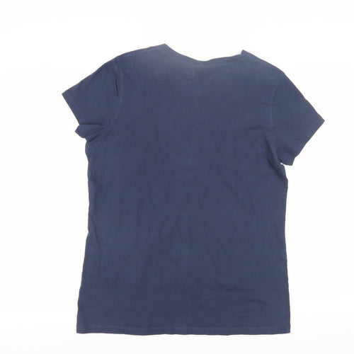 Bella Women's Blue V-Neck Music T-Shirt 2XL Casual
