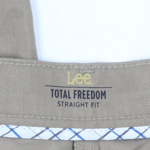 Lee Men's Beige Chino Trousers, Straight Fit, Size L