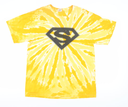 Gildan Men's Yellow Superman Logo T-Shirt, Large