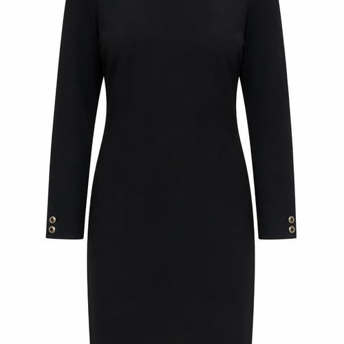 Gay Naffine Women's Black Wool Sheath Dress, Size 10