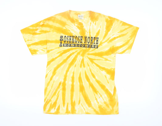 Port And Company Men's Yellow Tie-Dye T-Shirt M