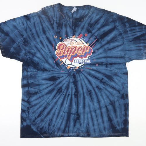Colortone Men's Blue Graphic Print 2XL T-Shirt