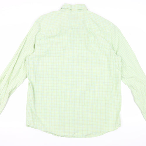 Eddie Bauer Men's Green Check Long Sleeve Shirt, Size L