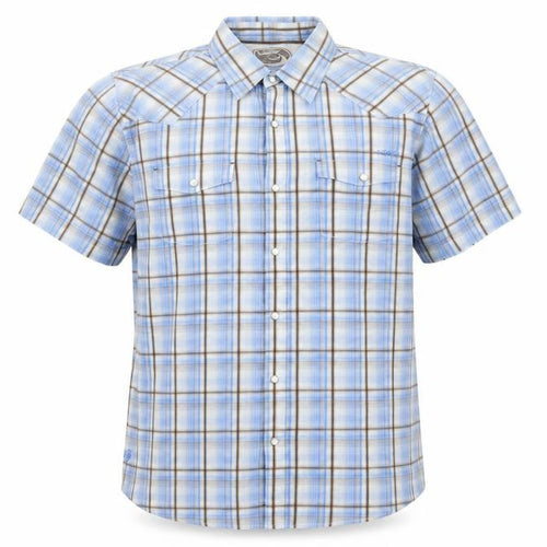 Kirra Men's Blue Plaid Short Sleeve Shirt, Size L