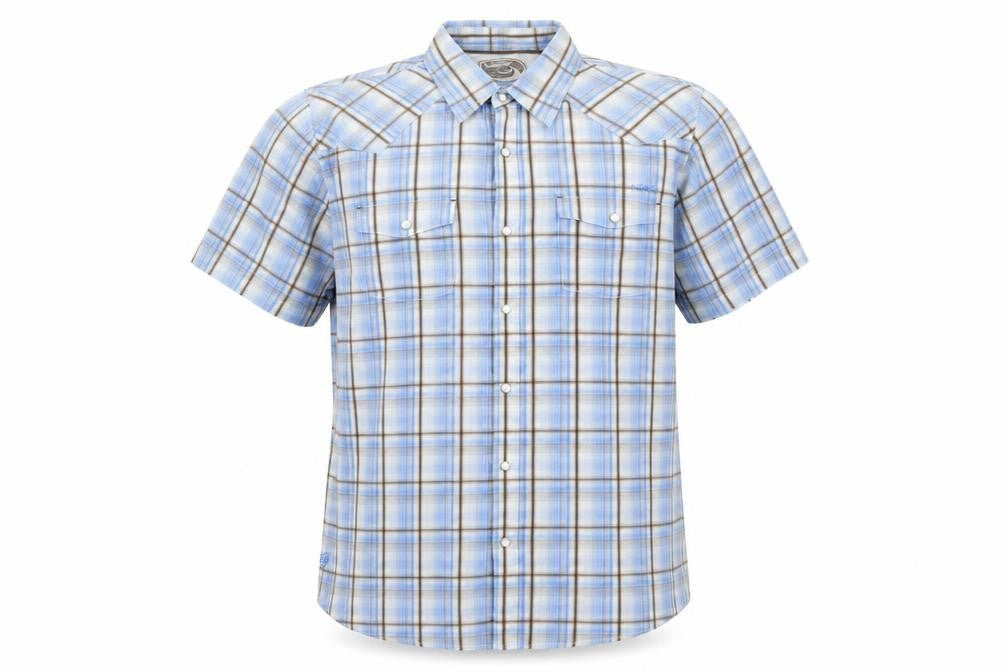 Kirra Men's Blue Plaid Short Sleeve Shirt, Size L